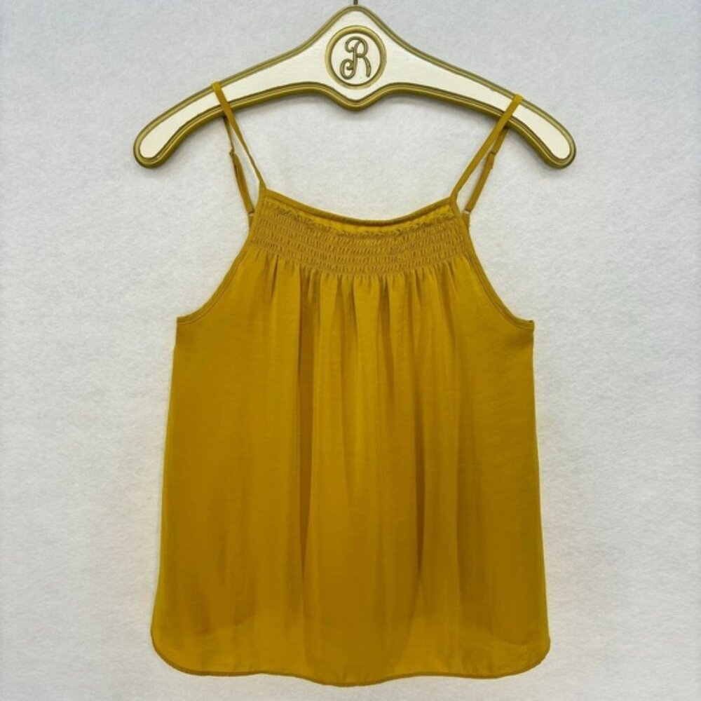 Saturday Sunday Anthropologie Tank Top XS Boho Maurecia‎ Yellow Smocked Casual